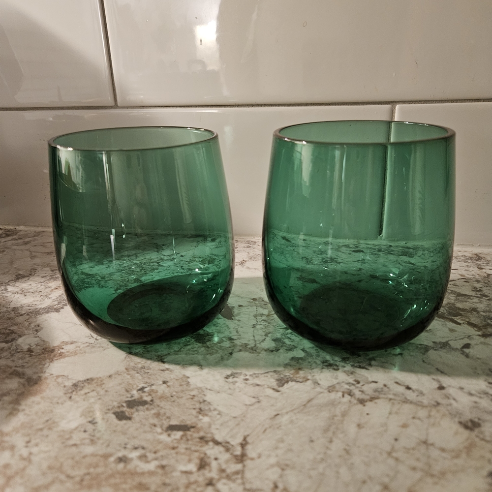 Cost Plus World Market Green Glass Tumblers